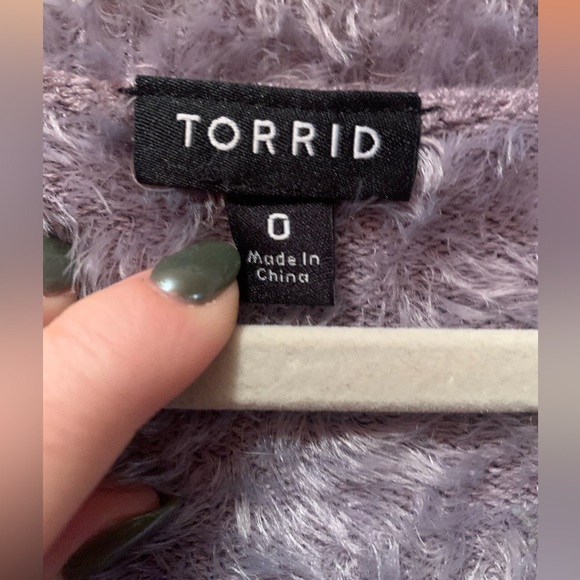 Torrid Eyelash V-Neck Tunic Sweater Pullover Size 0 - Picture 5 of 6